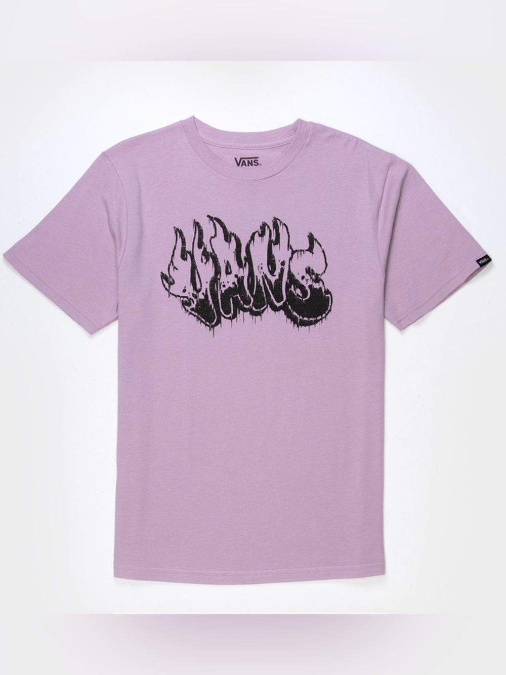 Vans Youth Lavender Tee with Black Flame Graphic
